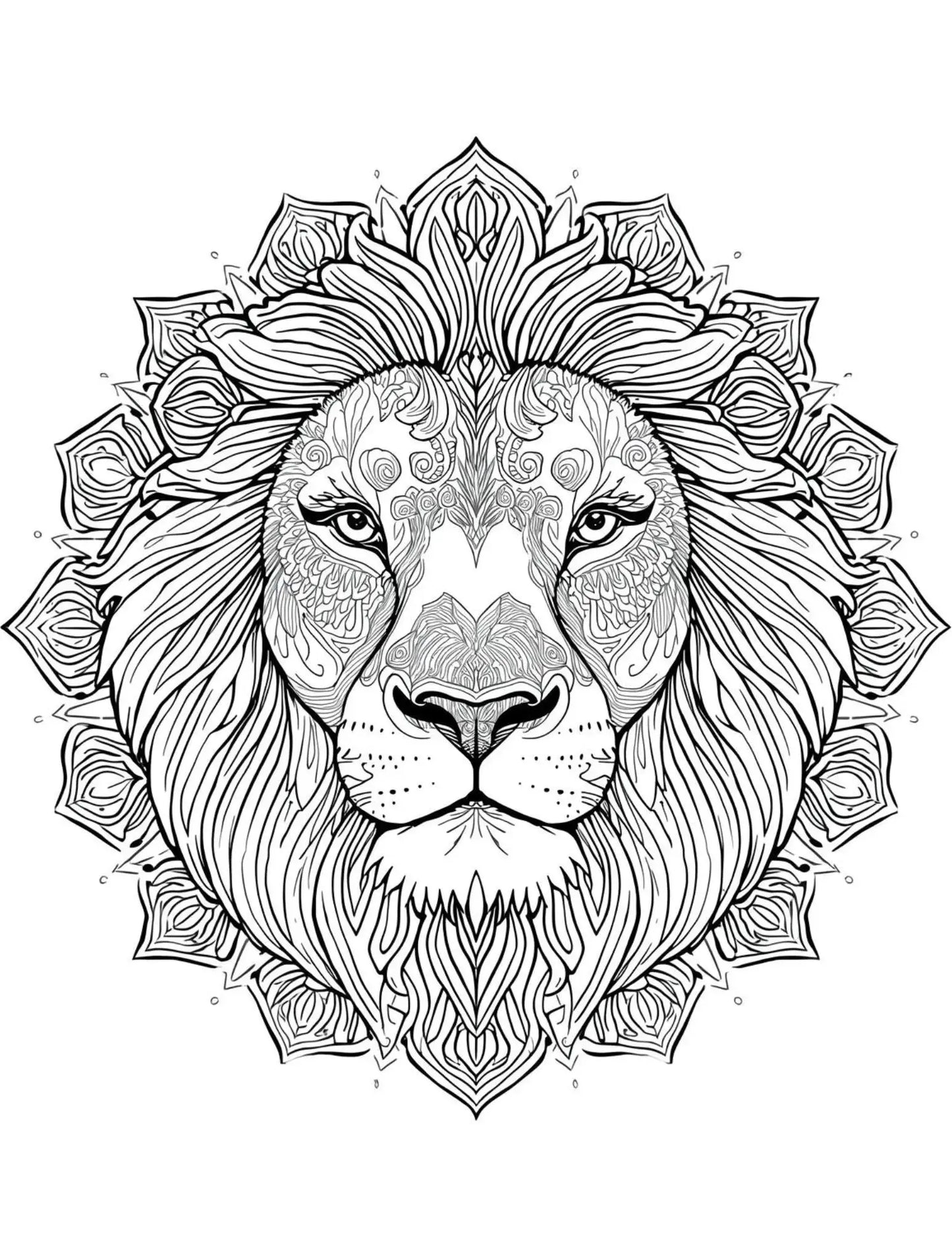 Safari Animals Adult Digital Coloring Book Neu Digital Designs