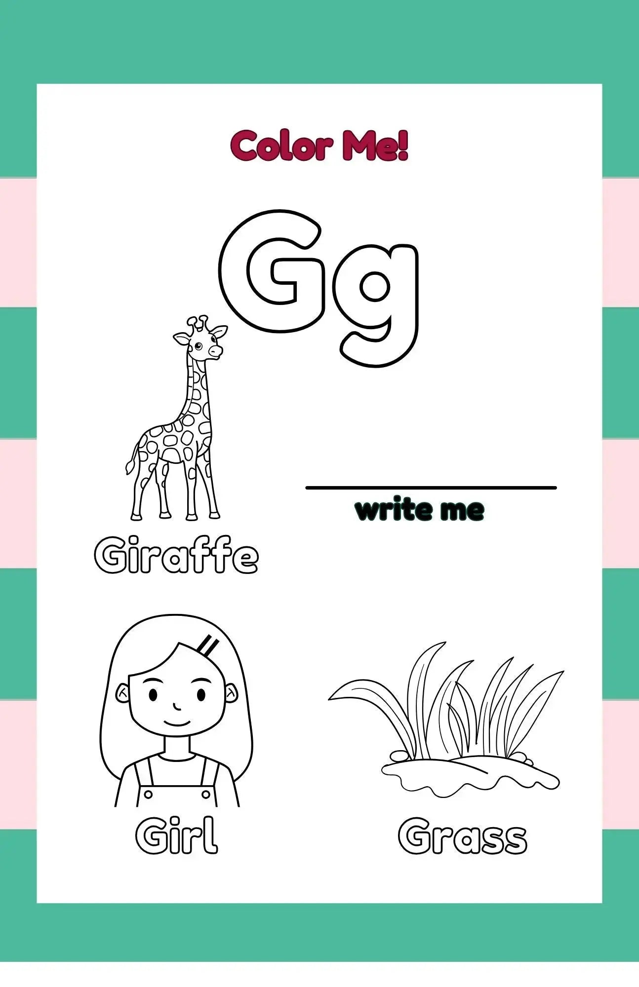 Color and Write Me - ABC Coloring Book for Kids Neu Digital Designs