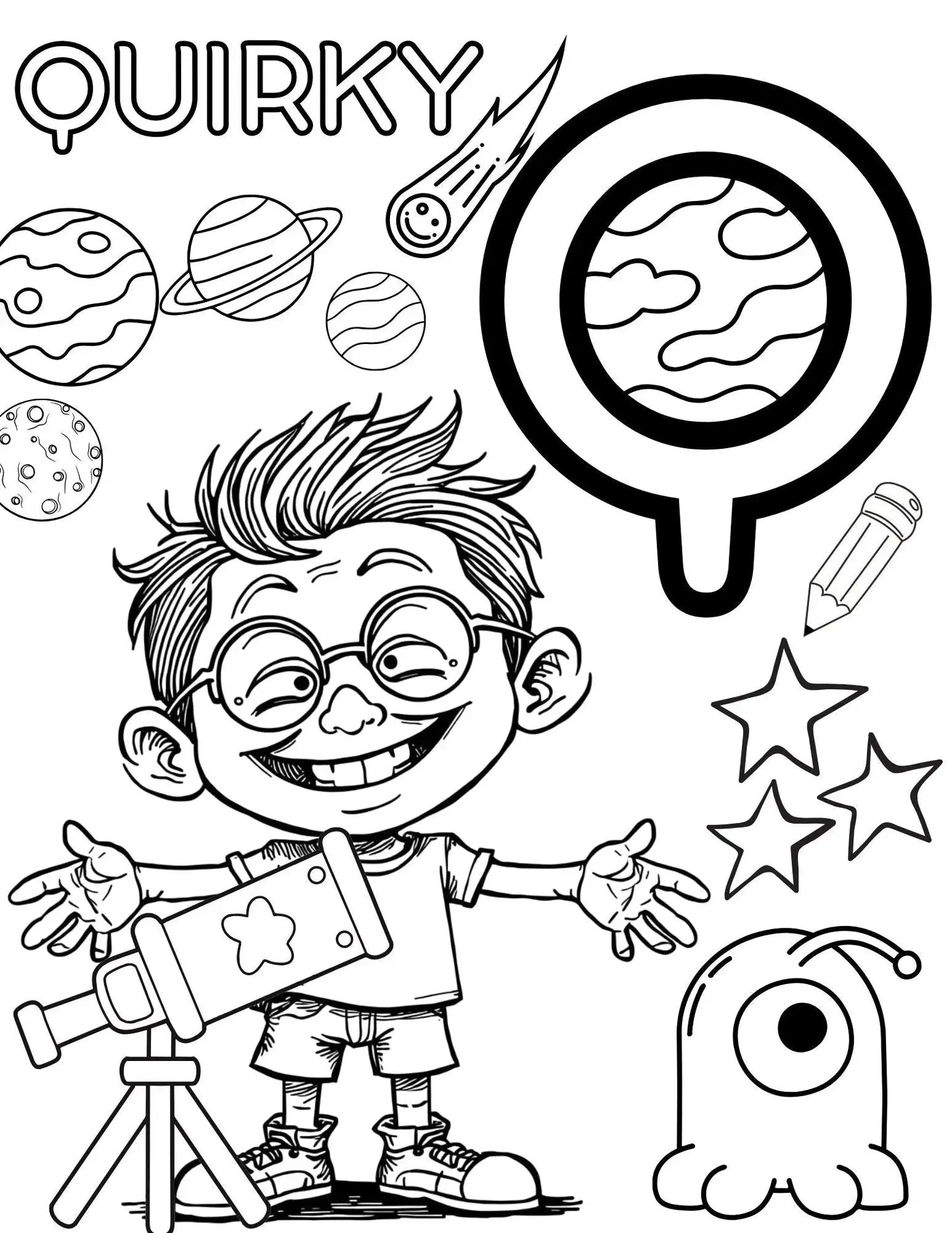 Positivity A–Z Coloring Book for Kids Neu Digital Designs