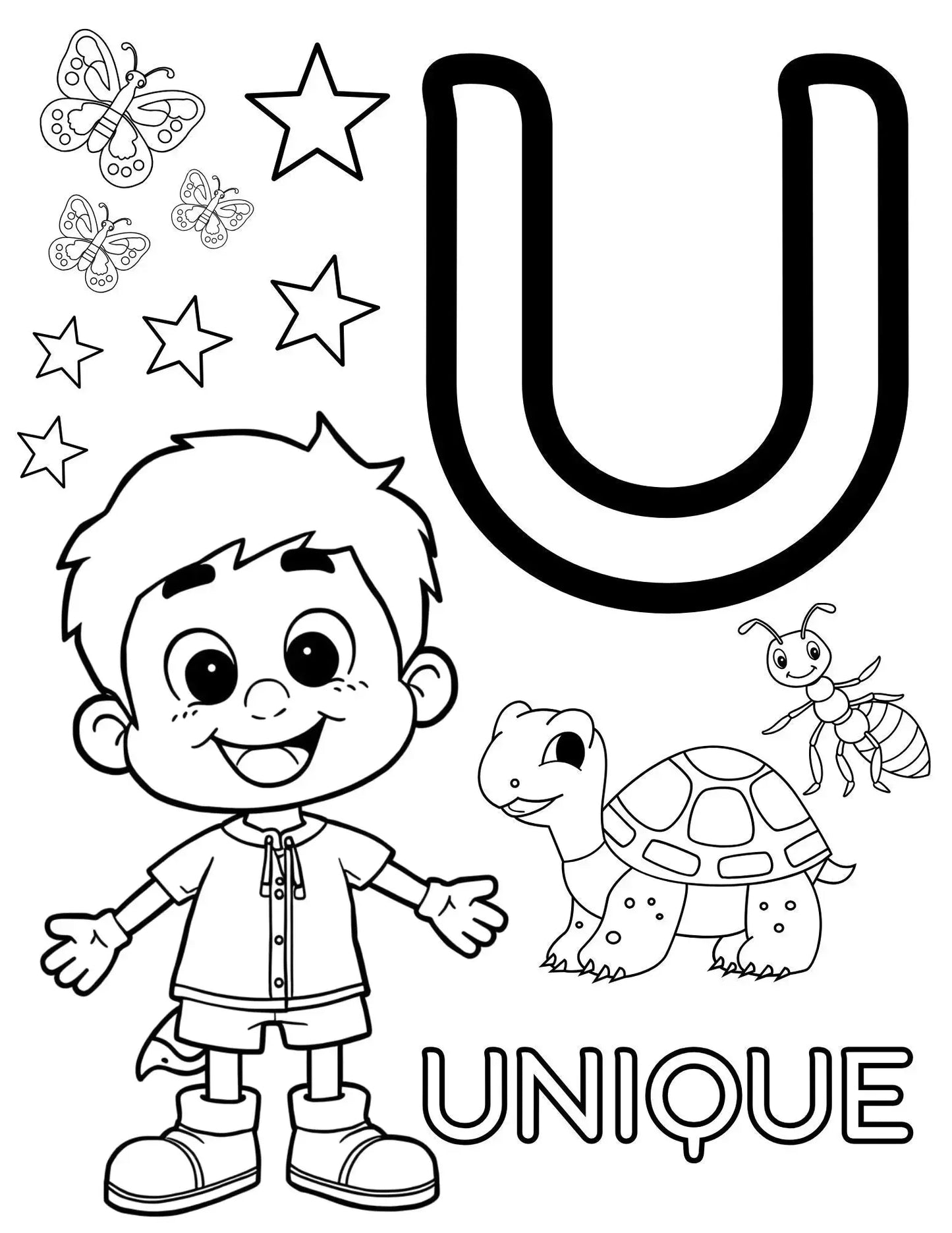 Positivity A–Z Coloring Book for Kids Neu Digital Designs