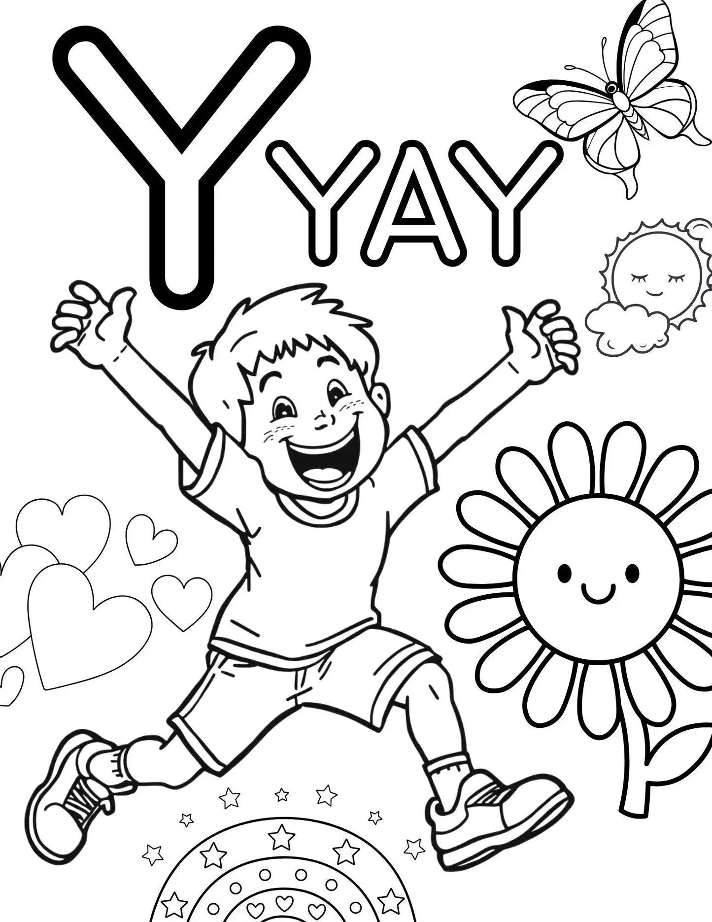 Positivity A–Z Coloring Book for Kids Neu Digital Designs