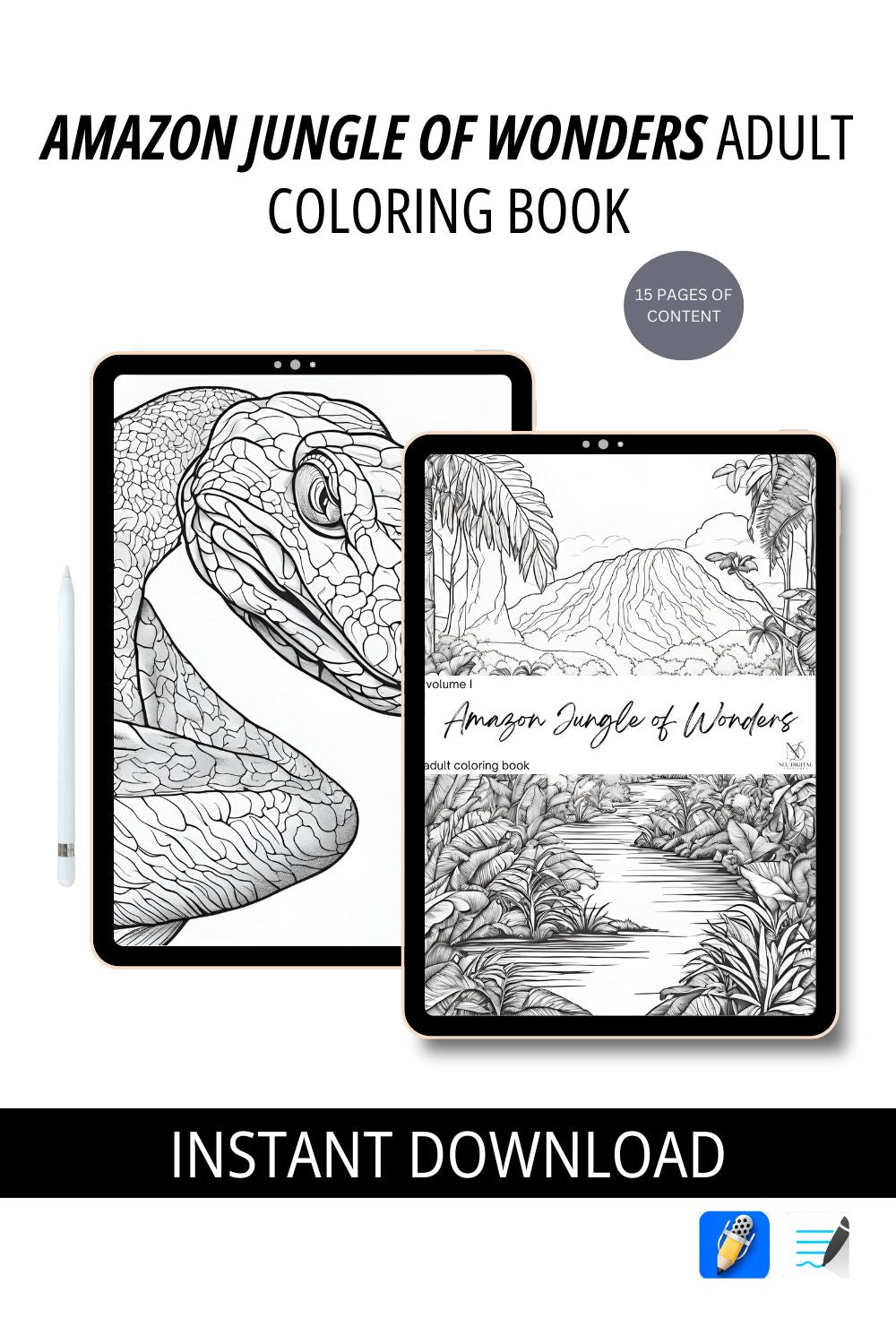 Amazon Jungle of Wonders - Adult Digital Coloring Book