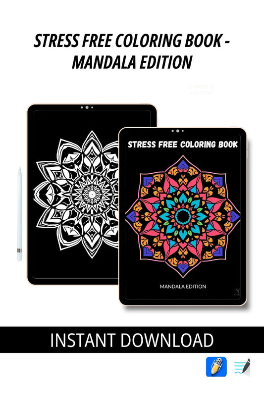 Stress-Free Mandala Coloring Book Neu Digital Designs