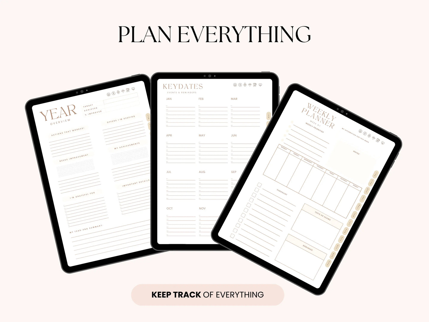 Minimalist Undated Digital Planner Neu Digital Designs