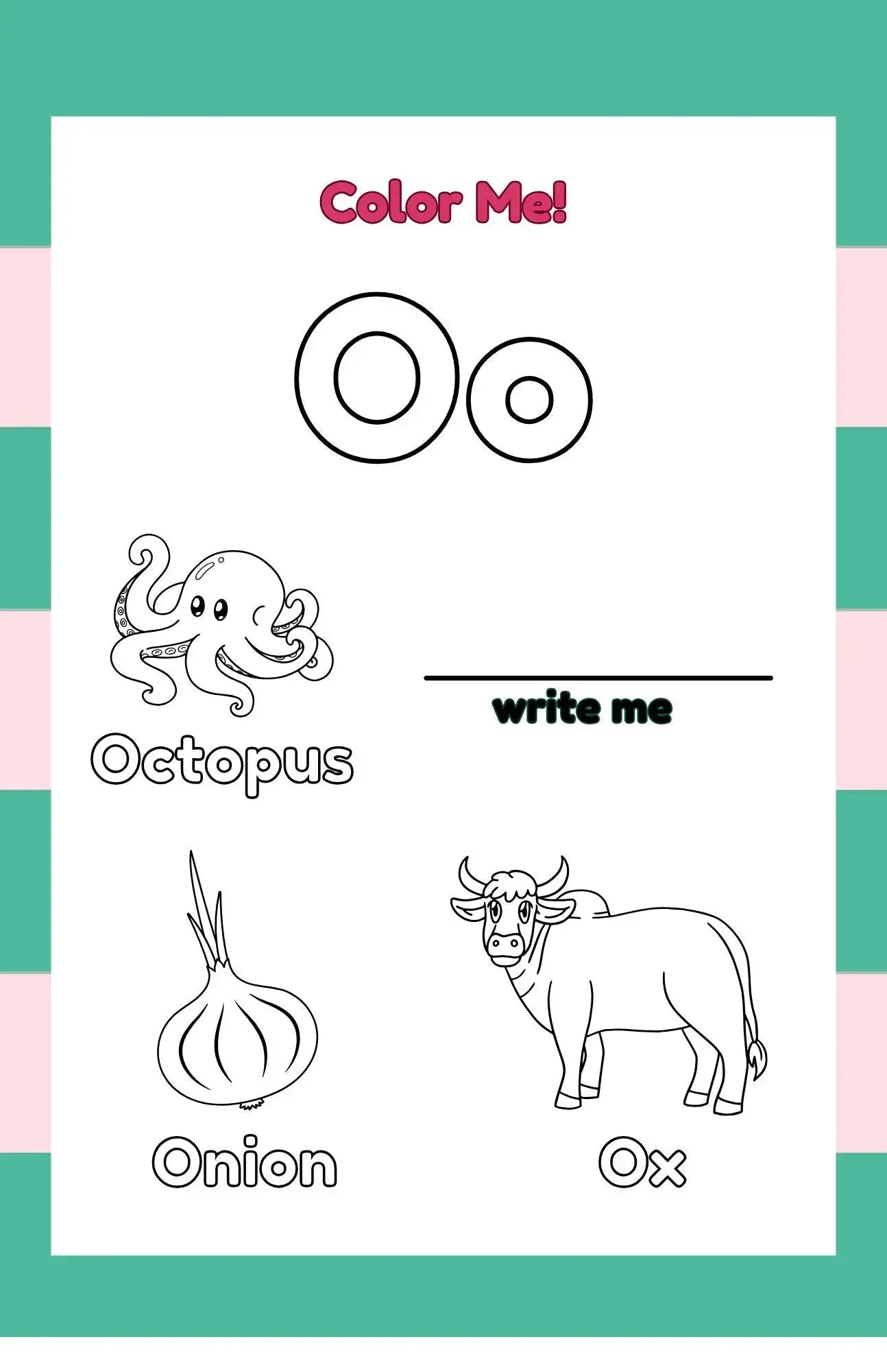 Color and Write Me - ABC Coloring Book for Kids Neu Digital Designs