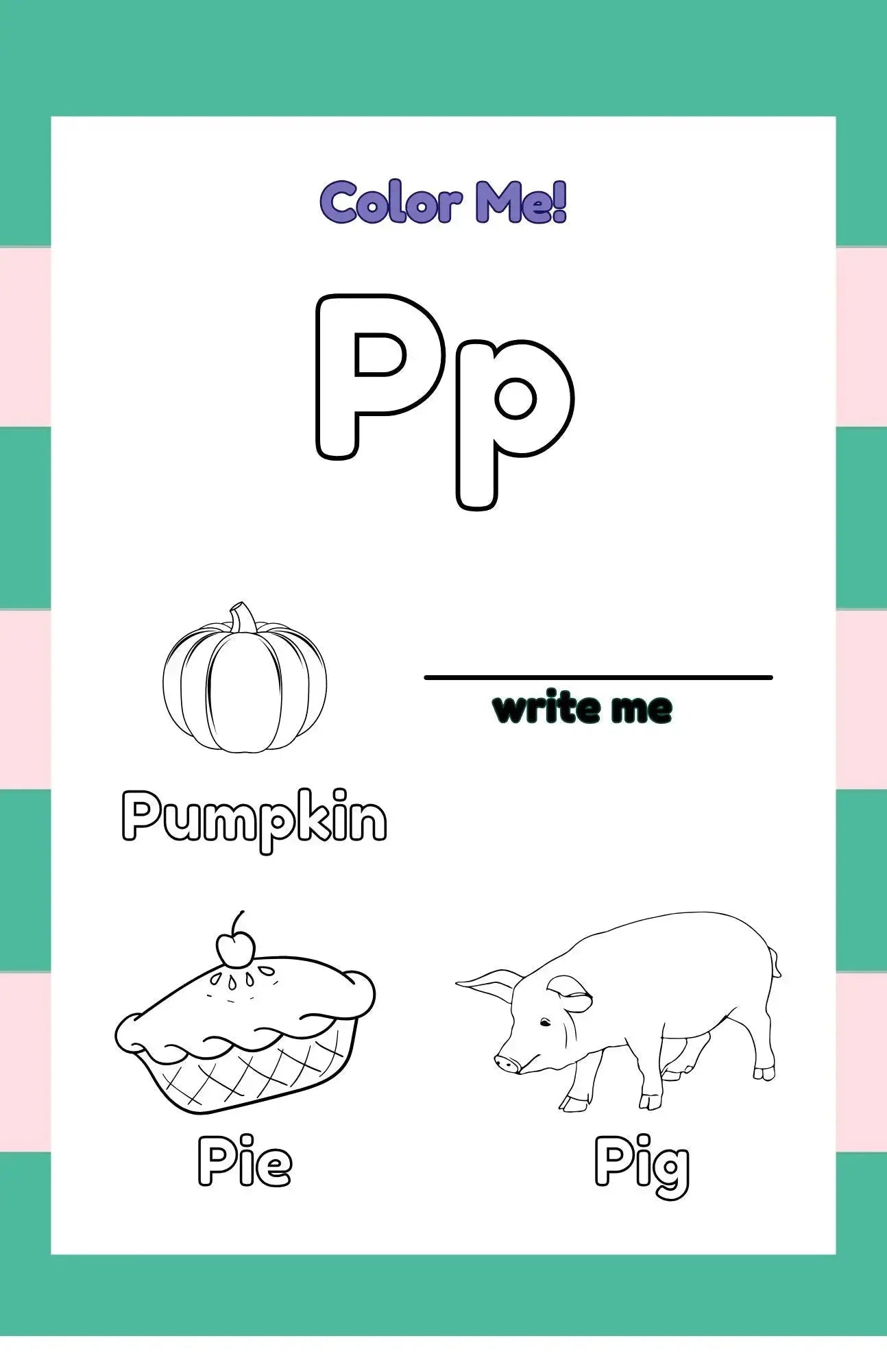 Color and Write Me - ABC Coloring Book for Kids Neu Digital Designs