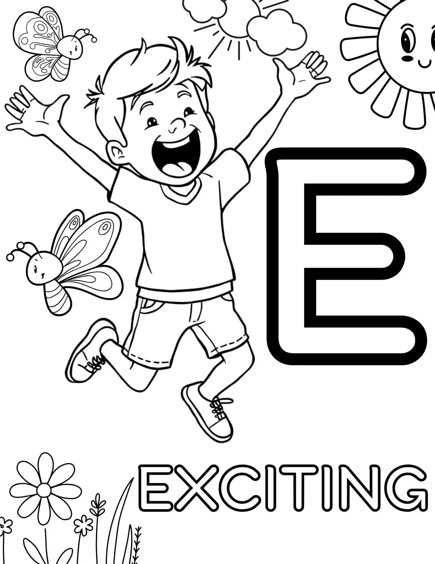 Positivity A–Z Coloring Book for Kids Neu Digital Designs