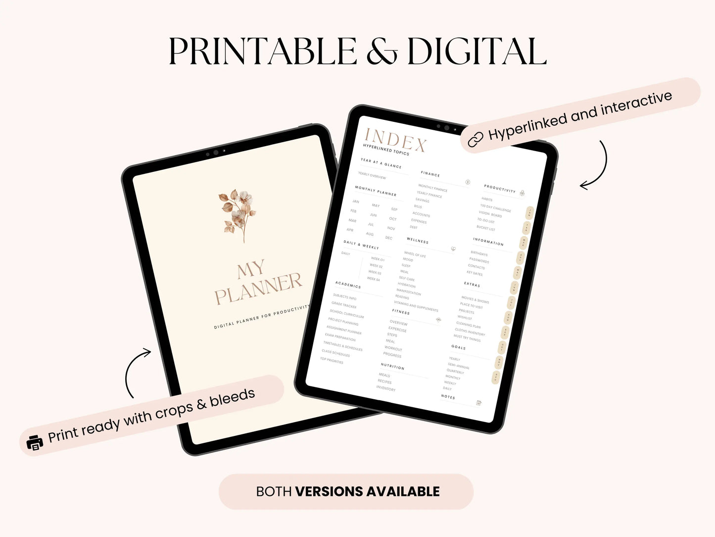 Minimalist Undated Digital Planner Neu Digital Designs